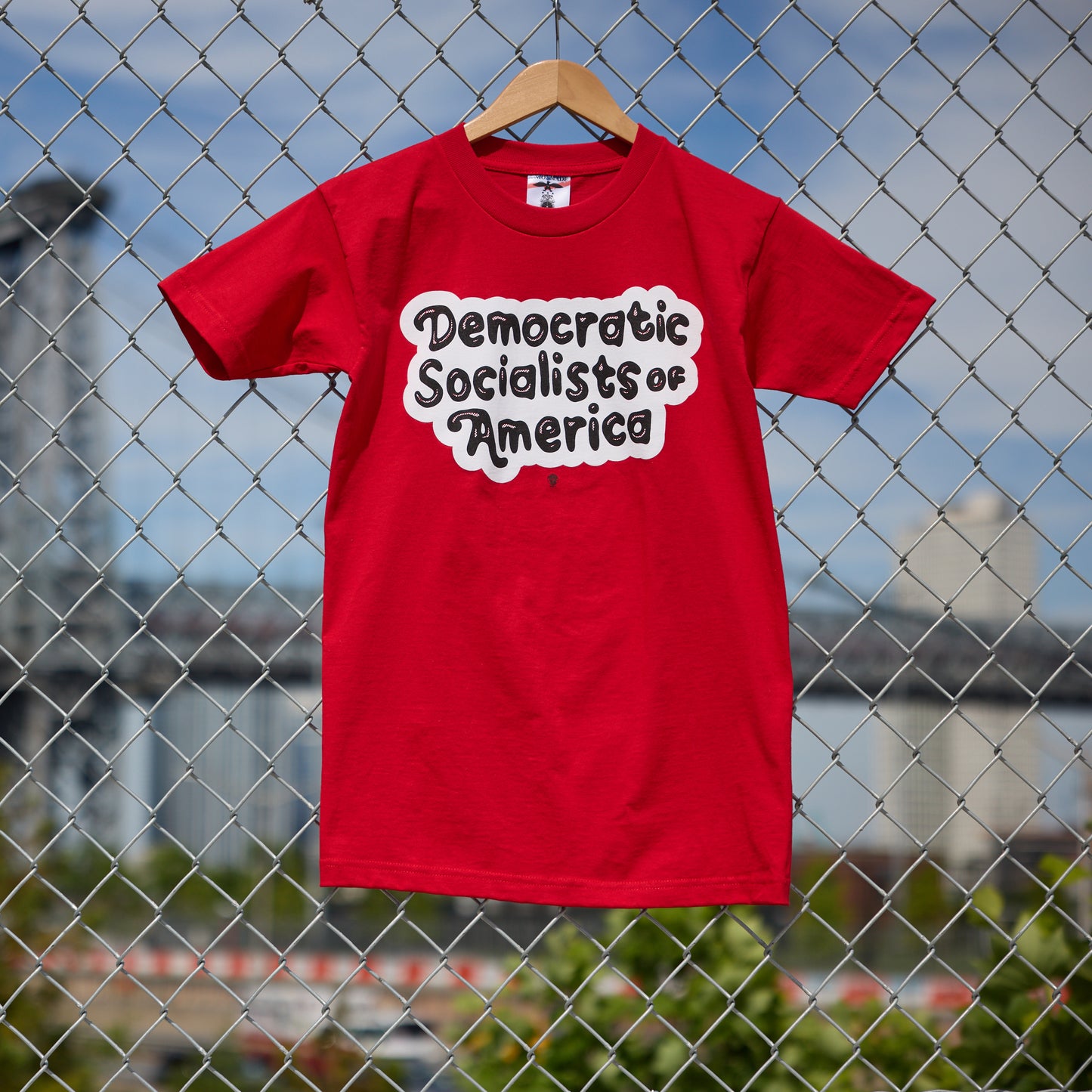 Democratic Socialists of America Bubble Font t-shirt designed by Billie Fabrikant