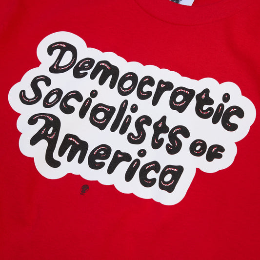 Democratic Socialists of America Bubble Font t-shirt designed by Billie Fabrikant