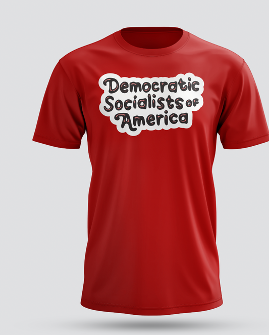 Democratic Socialists of America Bubble Font t-shirt designed by Billie Fabrikant